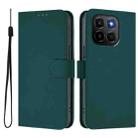 For Honor X6C 4G Skin Feel Solid Color Leather Phone Case with Lanyard(Dark Green) - 2