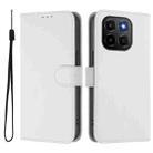 For Honor X6C 4G Skin Feel Solid Color Leather Phone Case with Lanyard(White) - 2