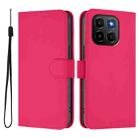 For Honor X6C 4G Skin Feel Solid Color Leather Phone Case with Lanyard(Rose Red) - 2