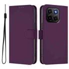 For Honor X6C 4G Skin Feel Solid Color Leather Phone Case with Lanyard(Violet) - 2