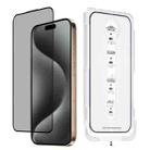 For iPhone 15 Pro Dust-Free Easy Install Privacy Tempered Glass Film(Black) - 1