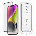 For iPhone 14 Plus Dust-Free Easy Install HD Tempered Glass Film(Black) - 1