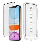 For iPhone 11 Dust-Free Easy Install HD Tempered Glass Film(Black) - 1