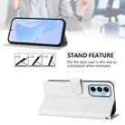 For Samsung Galaxy M14 5G Skin Feel Solid Color Leather Phone Case with Lanyard(White) - 3