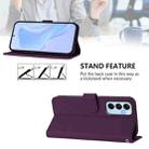 For Samsung Galaxy M14 5G Skin Feel Solid Color Leather Phone Case with Lanyard(Violet) - 3