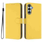 For Samsung Galaxy M15 5G / F15 5G Skin Feel Solid Color Leather Phone Case with Lanyard(Lemon Yellow) - 2
