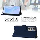 For Samsung Galaxy M35 5G Skin Feel Solid Color Leather Phone Case with Lanyard(Navy Blue) - 3
