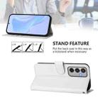 For Samsung Galaxy M35 5G Skin Feel Solid Color Leather Phone Case with Lanyard(White) - 3