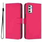 For Samsung Galaxy M52 5G Skin Feel Solid Color Leather Phone Case with Lanyard(Rose Red) - 2