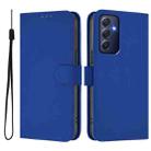 For Samsung Galaxy M54 5G / F54 5G Skin Feel Solid Color Leather Phone Case with Lanyard(Dark Blue) - 2