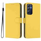 For Samsung Galaxy M54 5G / F54 5G Skin Feel Solid Color Leather Phone Case with Lanyard(Lemon Yellow) - 2