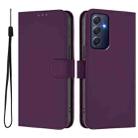 For Samsung Galaxy M54 5G / F54 5G Skin Feel Solid Color Leather Phone Case with Lanyard(Violet) - 2