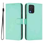 For Samsung Galaxy M62 4G / F62 4G Skin Feel Solid Color Leather Phone Case with Lanyard(Mint Green) - 2