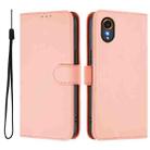 For Samsung Galaxy XCover 7 Skin Feel Solid Color Leather Phone Case with Lanyard(Pink) - 2