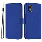 For Samsung Galaxy XCover 7 Skin Feel Solid Color Leather Phone Case with Lanyard(Dark Blue) - 2
