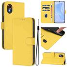 For Samsung Galaxy XCover 7 Skin Feel Solid Color Leather Phone Case with Lanyard(Lemon Yellow) - 1