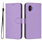 For Samsung Galaxy XCover6 Pro Skin Feel Solid Color Leather Phone Case with Lanyard(Lavender Purple) - 2