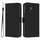 For Samsung Galaxy XCover6 Pro Skin Feel Solid Color Leather Phone Case with Lanyard(Black) - 2