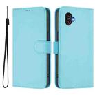 For Samsung Galaxy XCover6 Pro Skin Feel Solid Color Leather Phone Case with Lanyard(Sky Blue) - 2