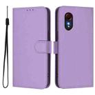 For Samsung Galaxy XCover 5 Skin Feel Solid Color Leather Phone Case with Lanyard(Lavender Purple) - 2