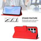 For Samsung Galaxy S25 Ultra 5G Skin Feel Solid Color Leather Phone Case with Lanyard(Red) - 3