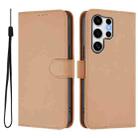 For Samsung Galaxy S25 Ultra 5G Skin Feel Solid Color Leather Phone Case with Lanyard(Nude) - 2
