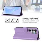 For Samsung Galaxy S25 Ultra 5G Skin Feel Solid Color Leather Phone Case with Lanyard(Lavender Purple) - 3