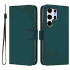 For Samsung Galaxy S25 Ultra 5G Skin Feel Solid Color Leather Phone Case with Lanyard(Dark Green) - 2