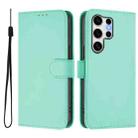 For Samsung Galaxy S25 Ultra 5G Skin Feel Solid Color Leather Phone Case with Lanyard(Mint Green) - 2