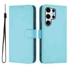 For Samsung Galaxy S25 Ultra 5G Skin Feel Solid Color Leather Phone Case with Lanyard(Sky Blue) - 2