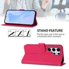 For Samsung Galaxy S25 Ultra 5G Skin Feel Solid Color Leather Phone Case with Lanyard(Rose Red) - 3