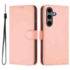 For Samsung Galaxy S25+ 5G Skin Feel Solid Color Leather Phone Case with Lanyard(Pink) - 2