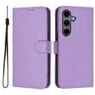 For Samsung Galaxy S25+ 5G Skin Feel Solid Color Leather Phone Case with Lanyard(Lavender Purple) - 2