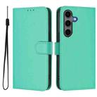 For Samsung Galaxy S25+ 5G Skin Feel Solid Color Leather Phone Case with Lanyard(Green) - 2