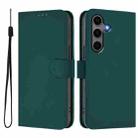For Samsung Galaxy S25+ 5G Skin Feel Solid Color Leather Phone Case with Lanyard(Dark Green) - 2