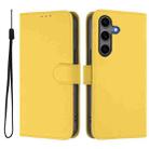 For Samsung Galaxy S25+ 5G Skin Feel Solid Color Leather Phone Case with Lanyard(Lemon Yellow) - 2