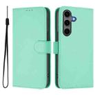 For Samsung Galaxy S25+ 5G Skin Feel Solid Color Leather Phone Case with Lanyard(Mint Green) - 2