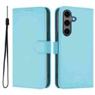 For Samsung Galaxy S25+ 5G Skin Feel Solid Color Leather Phone Case with Lanyard(Sky Blue) - 2