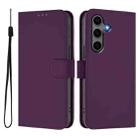 For Samsung Galaxy S25+ 5G Skin Feel Solid Color Leather Phone Case with Lanyard(Violet) - 2