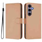 For Samsung Galaxy S25 5G Skin Feel Solid Color Leather Phone Case with Lanyard(Nude) - 2