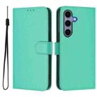 For Samsung Galaxy S25 5G Skin Feel Solid Color Leather Phone Case with Lanyard(Green) - 2