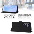 For Samsung Galaxy S25 5G Skin Feel Solid Color Leather Phone Case with Lanyard(Black) - 3