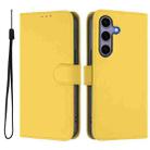 For Samsung Galaxy S25 5G Skin Feel Solid Color Leather Phone Case with Lanyard(Lemon Yellow) - 2