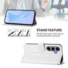 For Samsung Galaxy S25 5G Skin Feel Solid Color Leather Phone Case with Lanyard(White) - 3