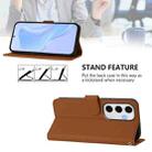 For Samsung Galaxy S24 FE 5G Skin Feel Solid Color Leather Phone Case with Lanyard(Brown) - 3