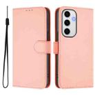 For Samsung Galaxy S24 FE 5G Skin Feel Solid Color Leather Phone Case with Lanyard(Pink) - 2