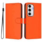 For Samsung Galaxy S24 FE 5G Skin Feel Solid Color Leather Phone Case with Lanyard(Orange) - 2