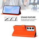 For Samsung Galaxy S24 FE 5G Skin Feel Solid Color Leather Phone Case with Lanyard(Orange) - 3