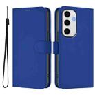 For Samsung Galaxy S24 FE 5G Skin Feel Solid Color Leather Phone Case with Lanyard(Dark Blue) - 2