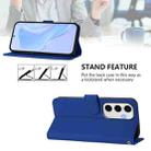 For Samsung Galaxy S24 FE 5G Skin Feel Solid Color Leather Phone Case with Lanyard(Dark Blue) - 3